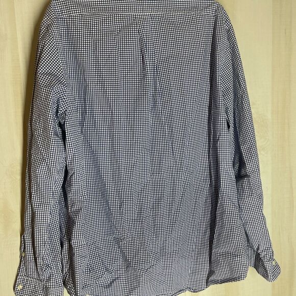 Ralph Lauren navy and white checked‎ long sleeve shirt, size XL - Picture 9 of 16